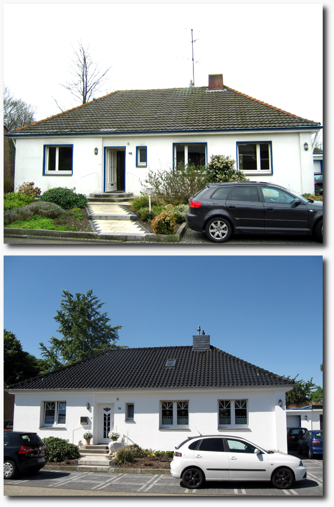 Walmdach vorher / nachher